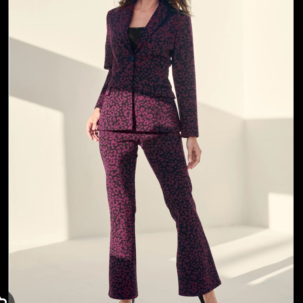 VENUS leopard kick flare Pantsuit